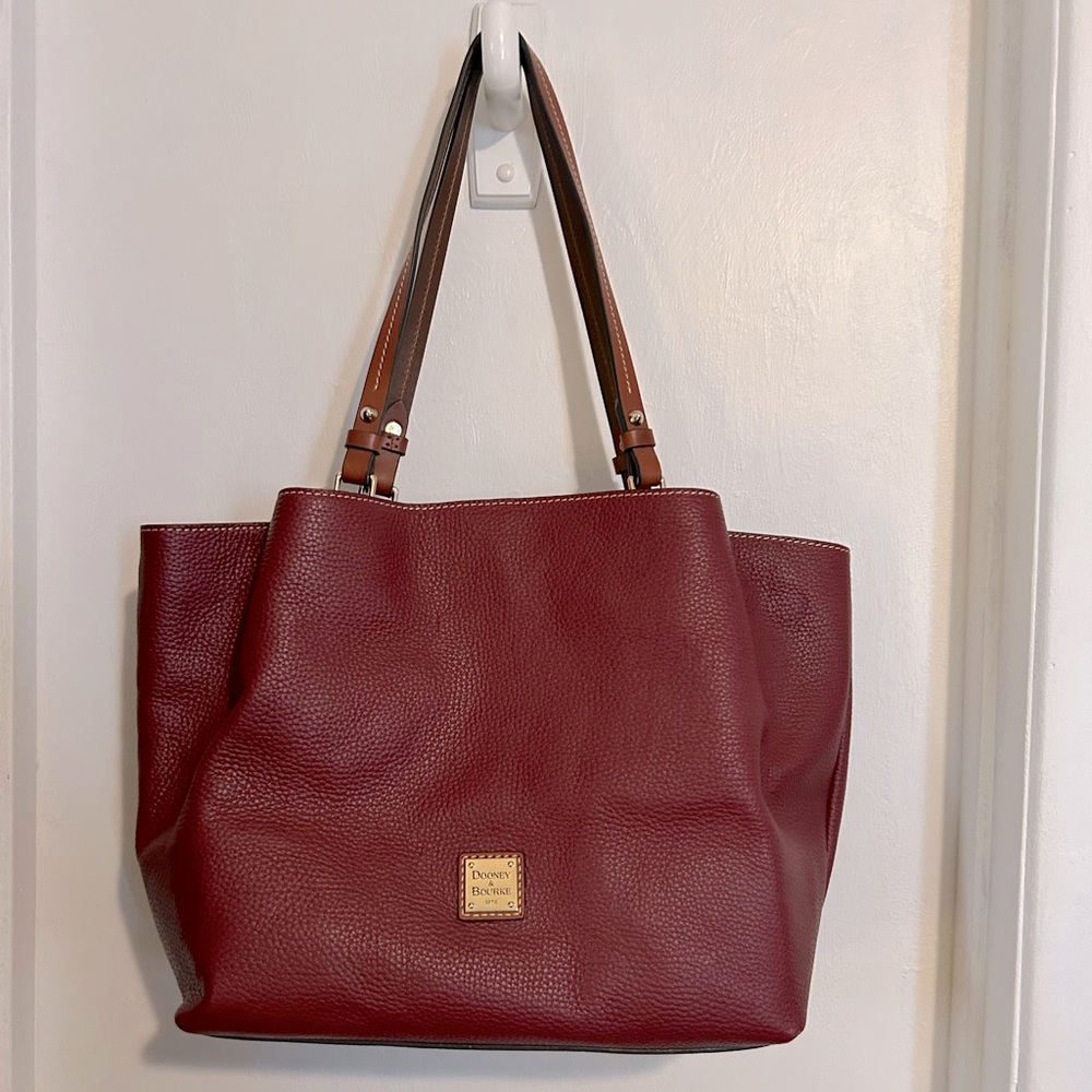 Dooney & Bourke Burgundy Large City Flynn Pebbled  Leather Tote